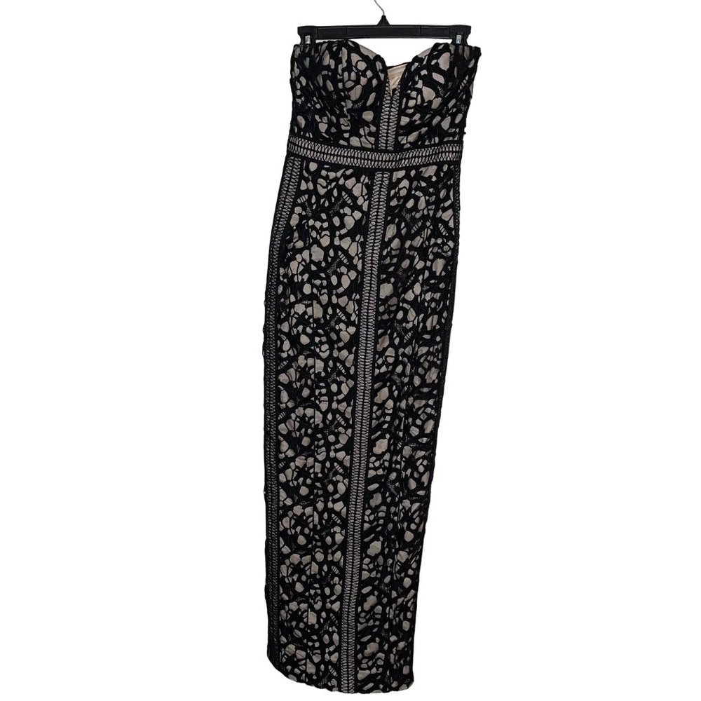 Bariano Womens Gown Black Size 2 Emma Lace Full Length Australia Strapless